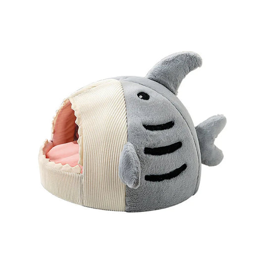 Cat Bed House Dog Kennel Big Mouth Shark Warm Plush Kitten Cushion Sleepping Bed Tent Puppy Nest Indoor Pet Supplies